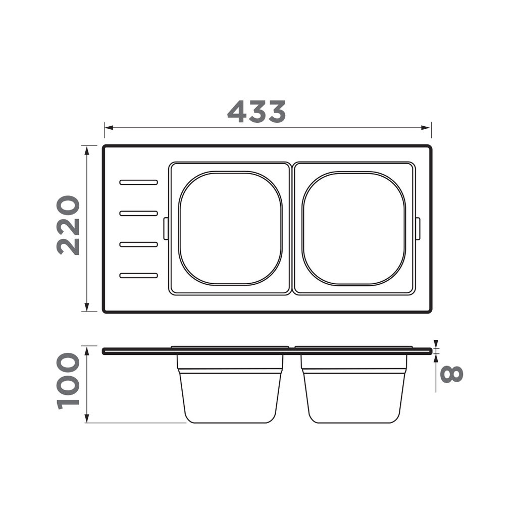 Контейнер Omoikiri DC-02-2-GB графит (4999076) фото 2 в Ростове-на-Дону