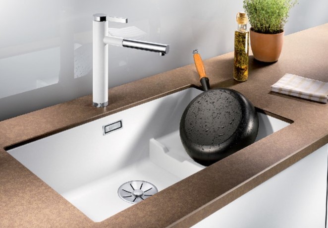 Мойка Blanco SUBLINE 700-U Level SILGRANIT отводная арматура InFino® фото 2 в Ростове-на-Дону
