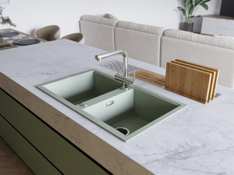 Мойка Omoikiri Kitagawa 83-2-U-WG Artceramic/wind green (арт.4993253) фото 3 в Ростове-на-Дону Мойка Omoikiri Kitagawa 83-2-U-WG Artceramic/wind green (арт.4993253) фото 3 в Ростове-на-Дону