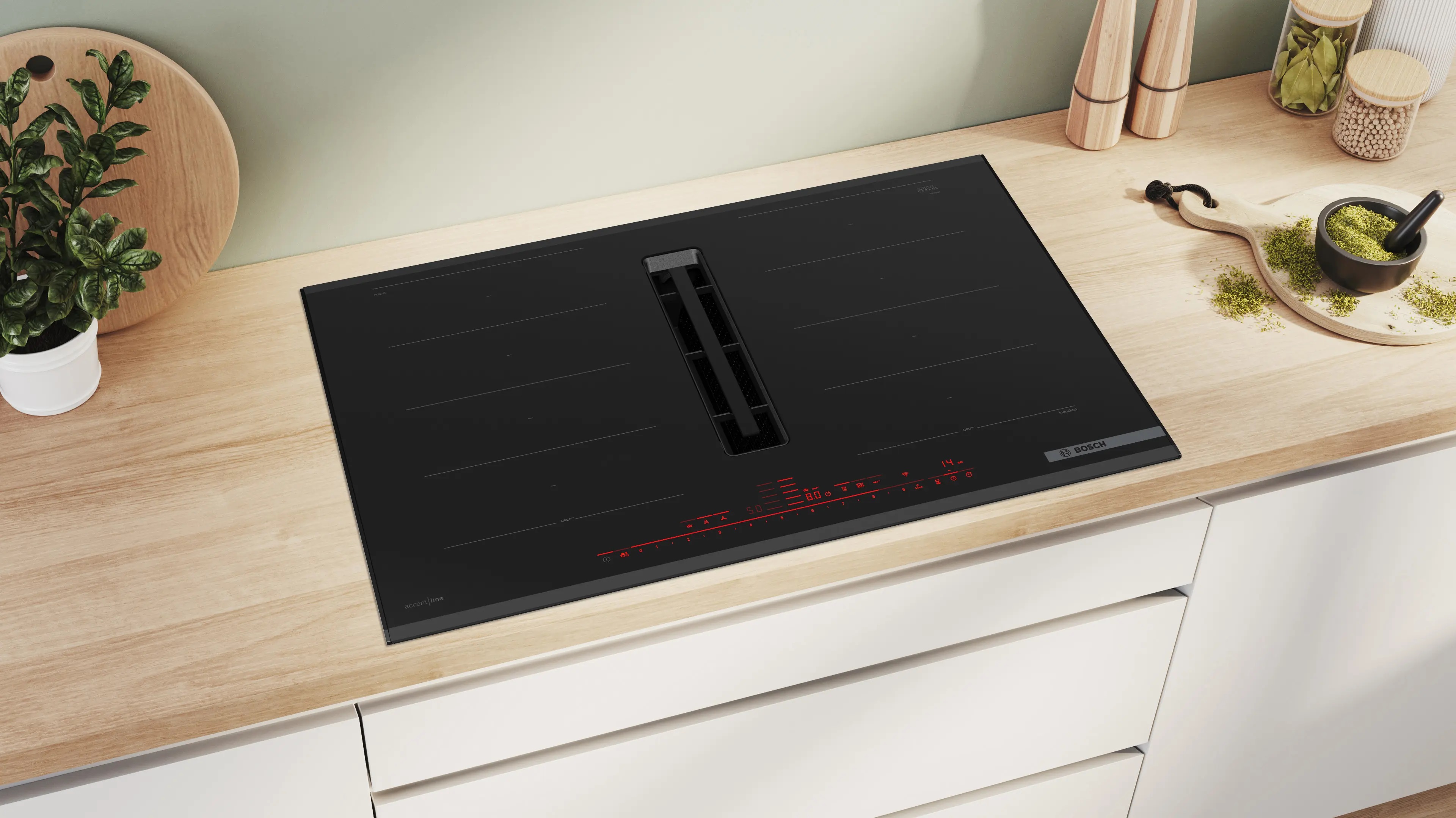 Индукционная стеклокерамич. панель с вытяжкой Bosch PXX895D66E фото 3 в Ростове-на-Дону