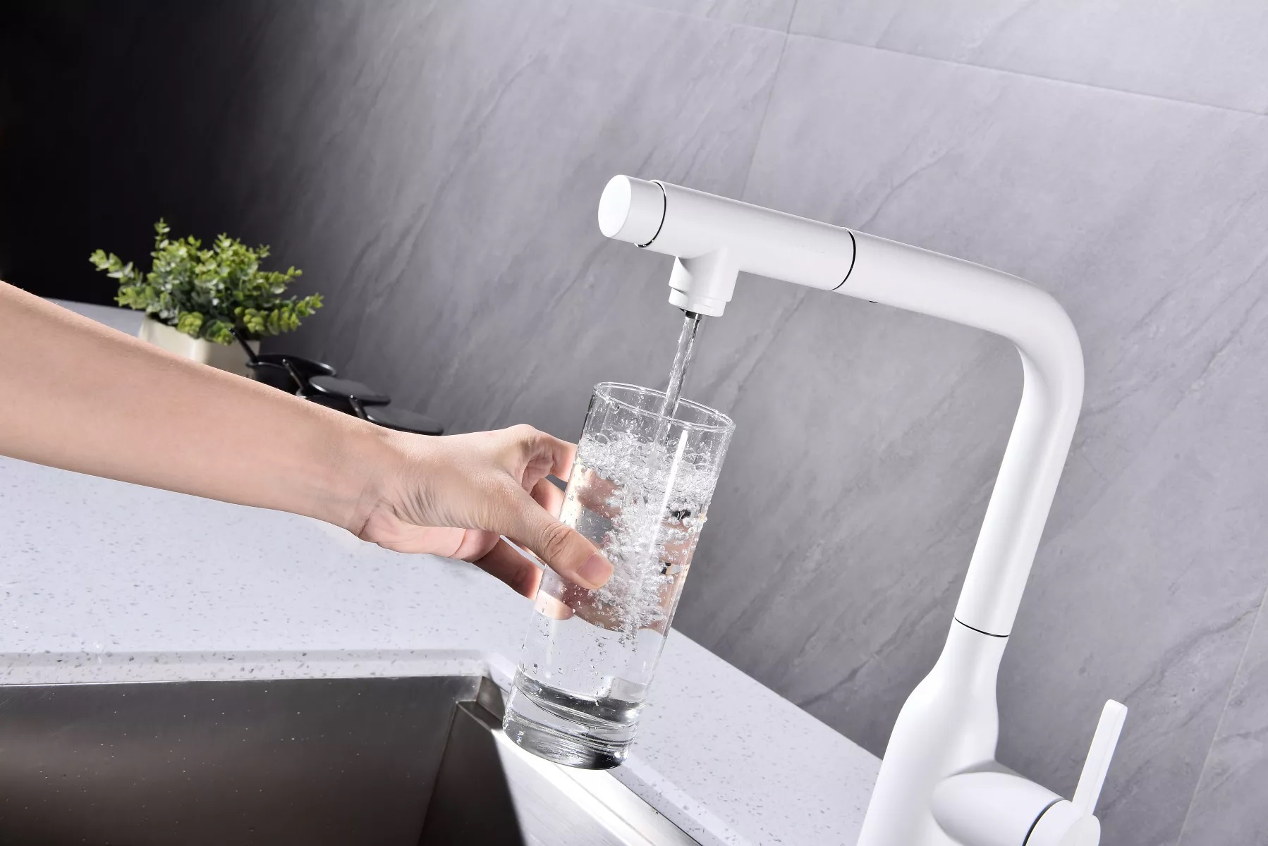 Смеситель Paulmark VIPER Vi213105-WH белый матовый фото 8 в Ростове-на-Дону