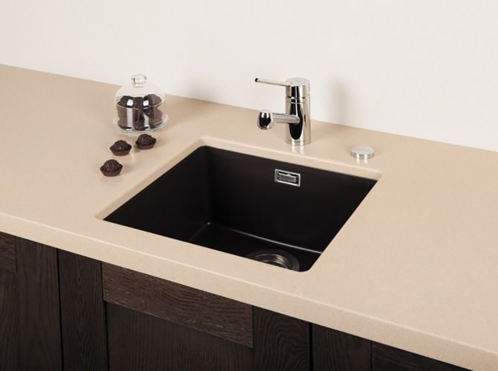 Мойка SCHOCK  Soho 50 (N-100S) Cristadur 450x430 (подстольный монтаж) серебристый камень фото 2 в Ростове-на-Дону