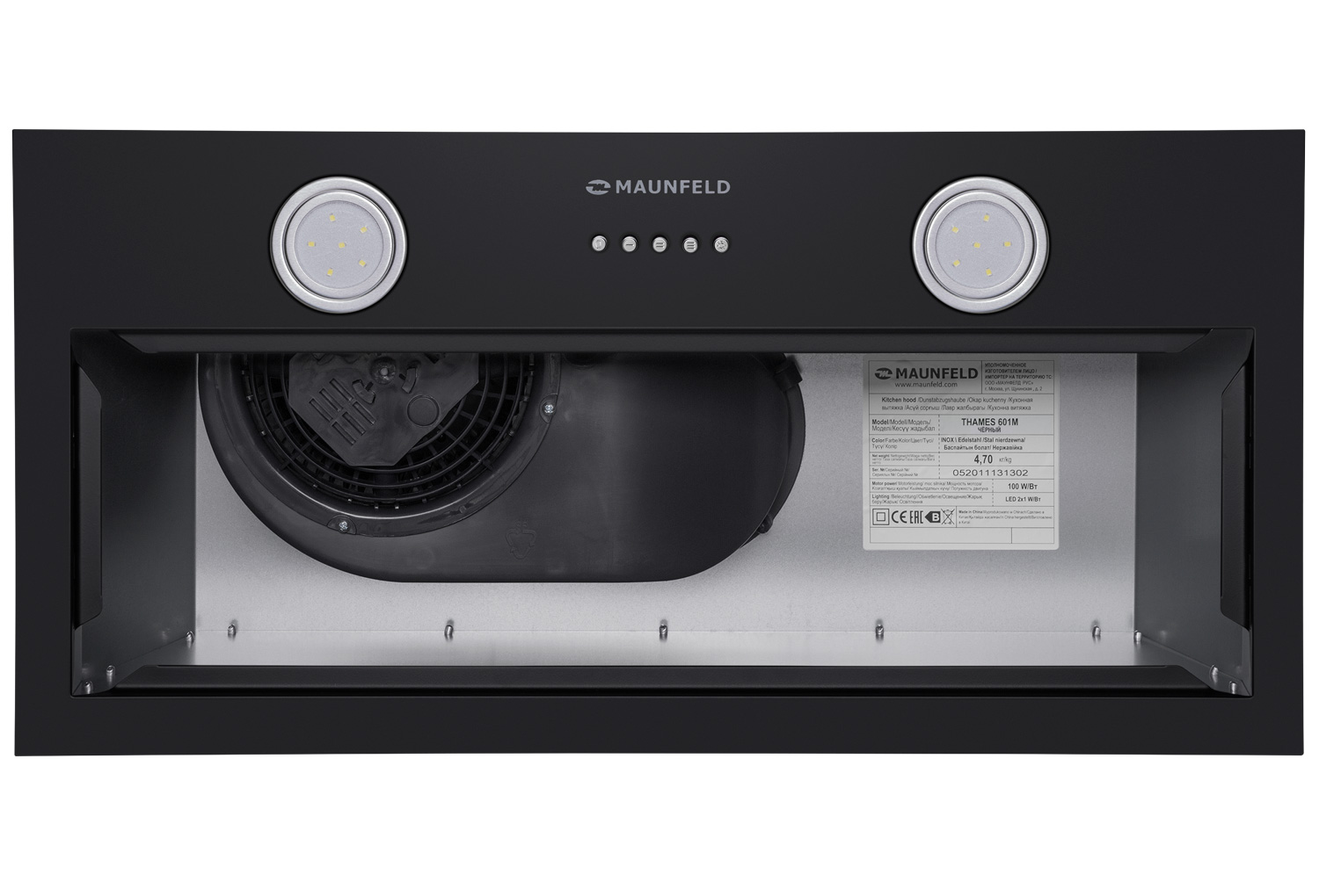 Встраиваемая вытяжка Maunfeld THAMES 601M BLACK фото 4 в Ростове-на-Дону