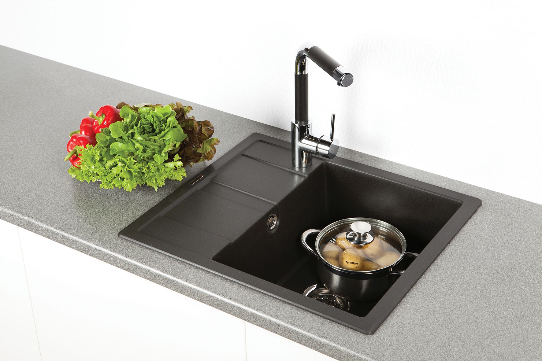 Мойка SCHOCK  Optima 45D  Cristalite 580х500 оникс фото 2 в Ростове-на-Дону