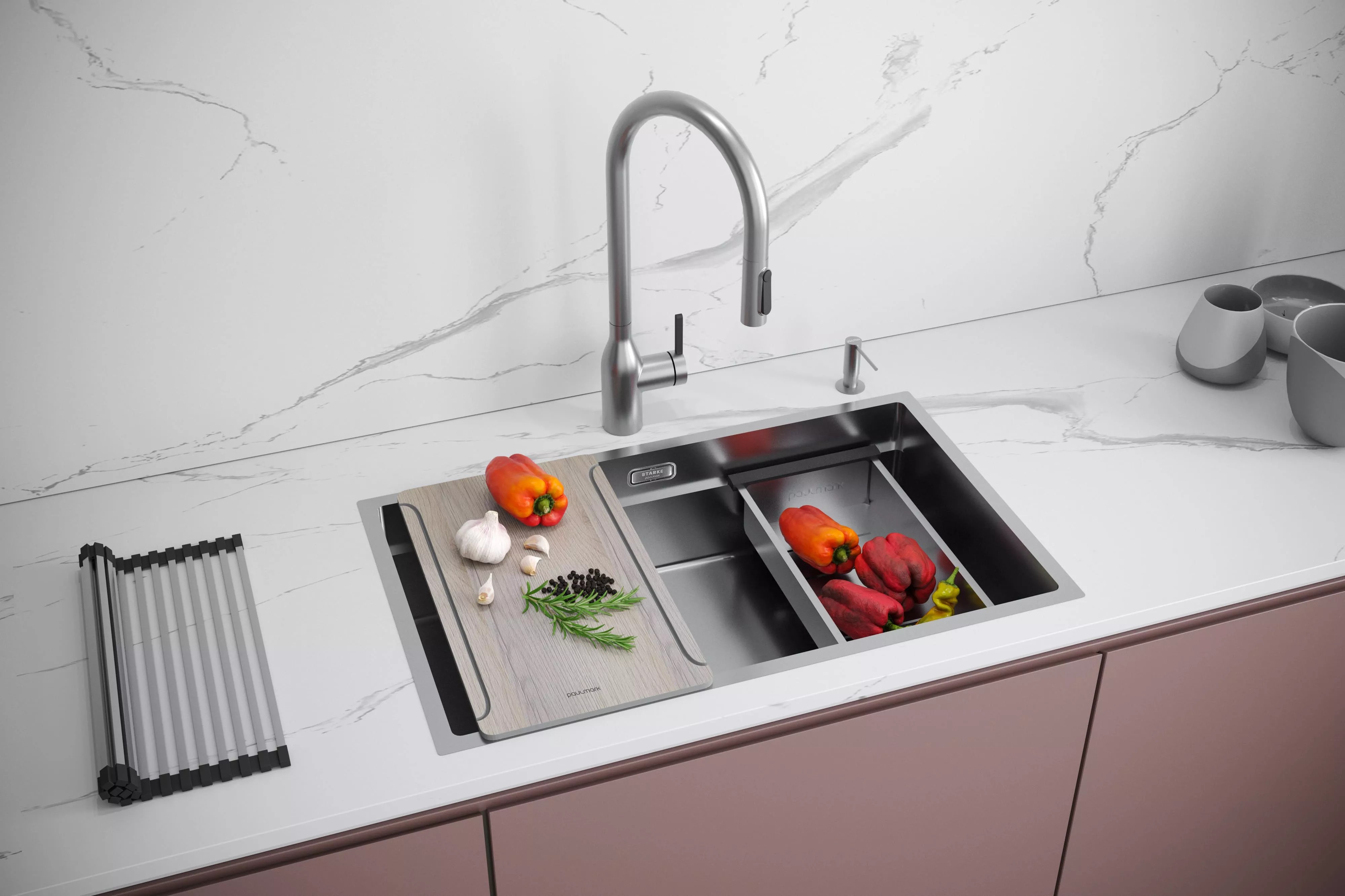 Мойка Paulmark NEXT-MULTI SINK 74 UNI PM787445-BS брашированная нерж.сталь фото 7 в Ростове-на-Дону Мойка Paulmark NEXT-MULTI SINK 74 UNI PM787445-BS брашированная нерж.сталь фото 7 в Ростове-на-Дону