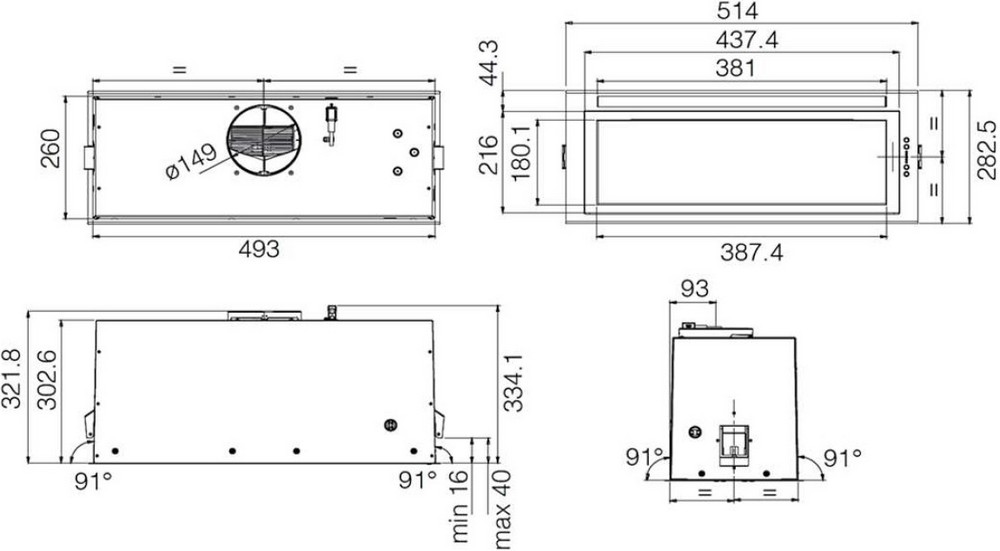 Вытяжка Elica LANE SENSOR BL MAT/A/52 фото 2 в Ростове-на-Дону
