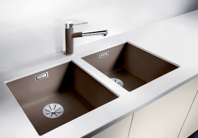 Мойка Blanco SUBLINE 400-U SILGRANIT отводная арматура InFino® фото 2 в Ростове-на-Дону