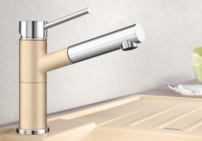 Смеситель Blanco Alta-S compact chrome/Silgranit фото 1 в Ростове-на-Дону