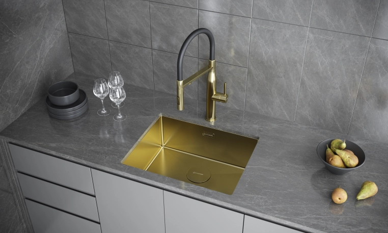 Смеситель KUCHENSTERN KERN-E 406GL40 Золото фото 2 в Ростове-на-Дону