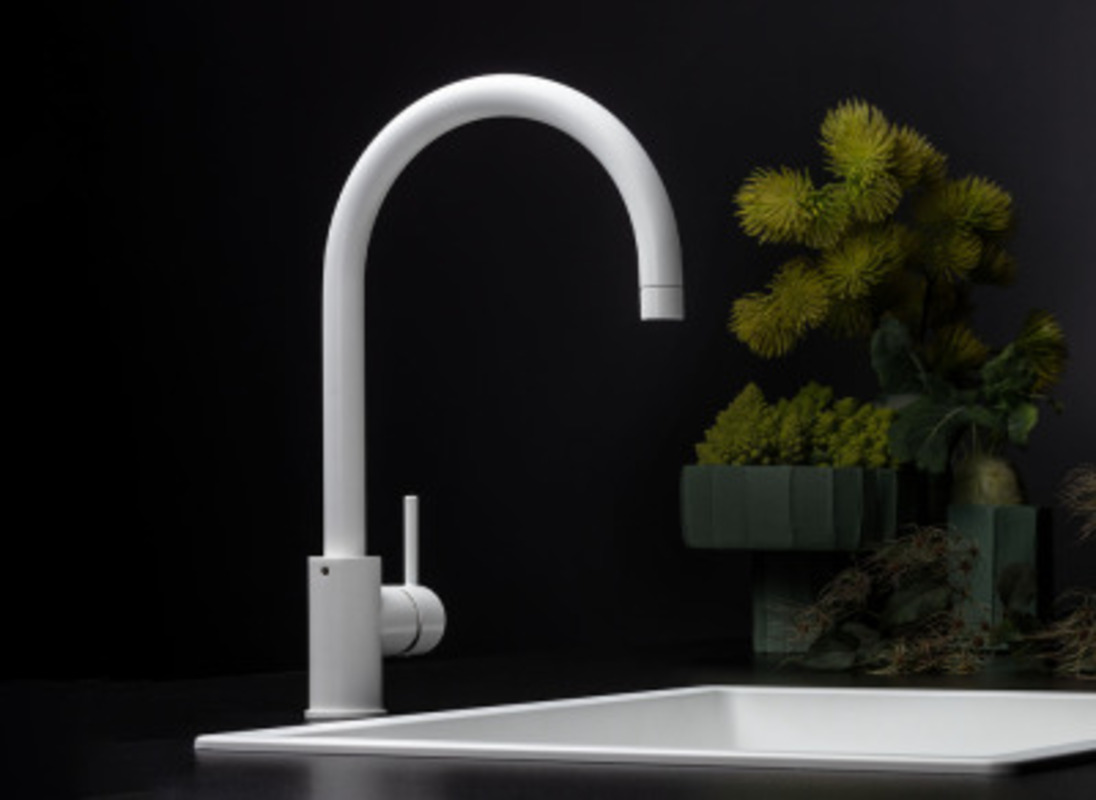 Смеситель Falmec ISEO ROUND WHITE (однорычажный, белый) фото 2 в Ростове-на-Дону