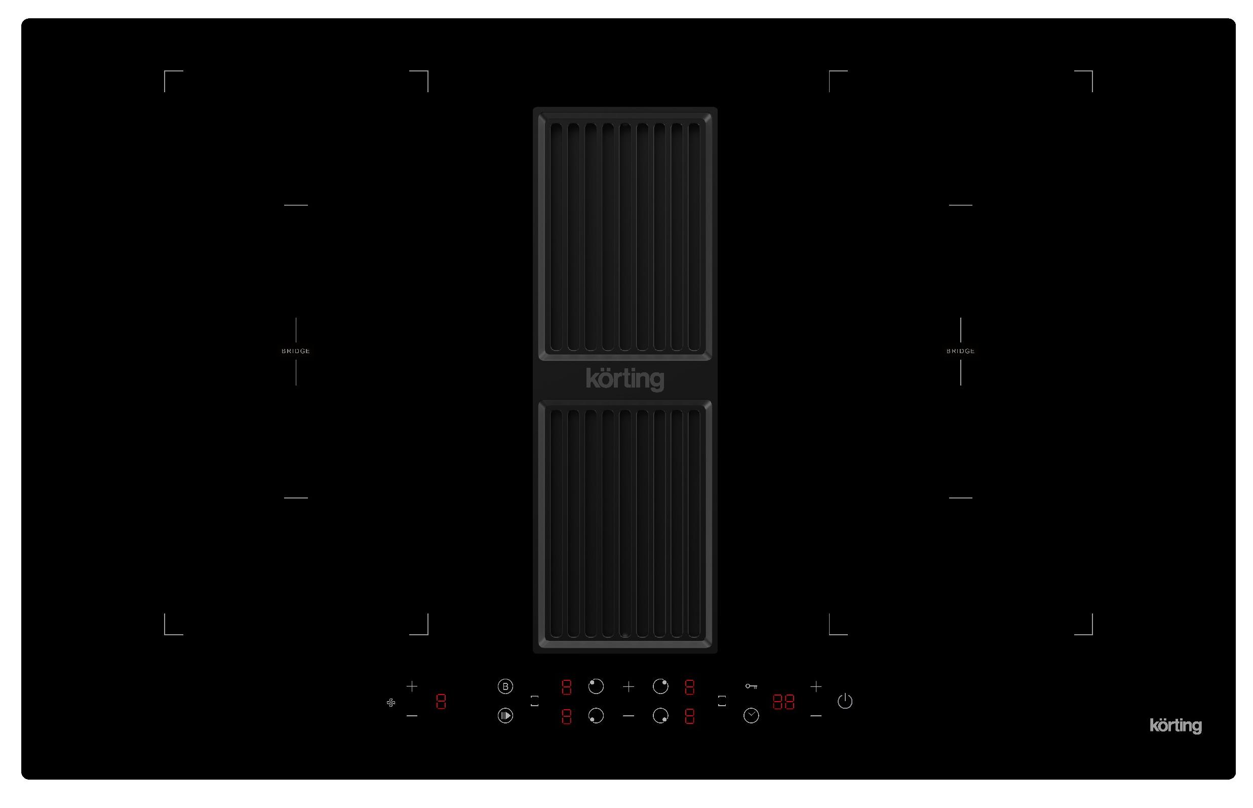 Варочная панель с интегрированной вытяжкой Korting HIBH 84980 NB фото 1 в Ростове-на-Дону