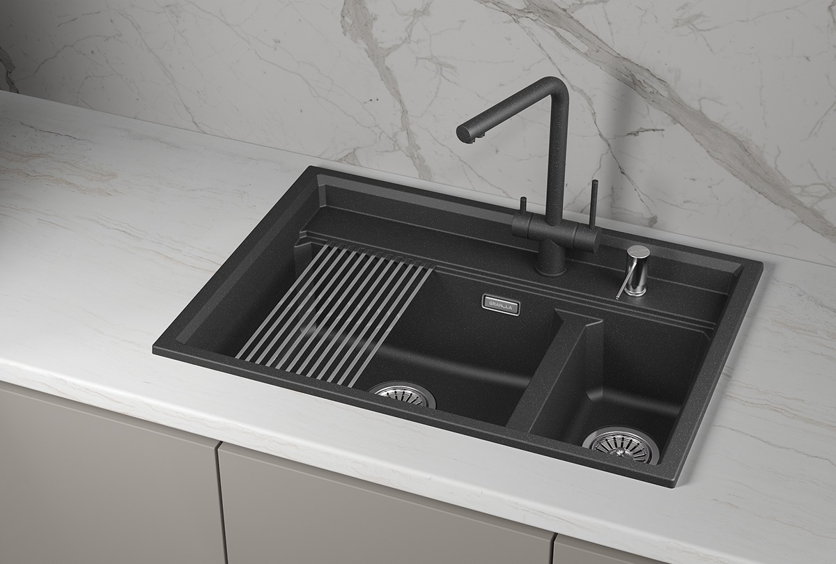 Мойка GRANULA Kitchen Space 7302i, ЧЁРНЫЙ фото 5 в Ростове-на-Дону