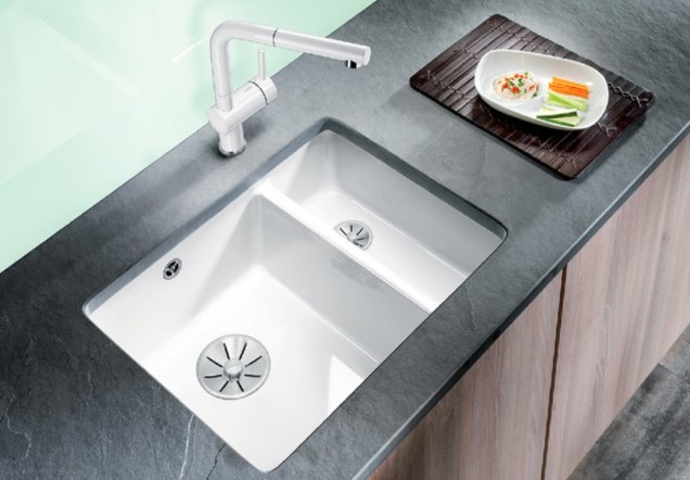 Мойка Blanco SUBLINE 350/150-U керамика отводная арматура InFino® фото 2 в Ростове-на-Дону