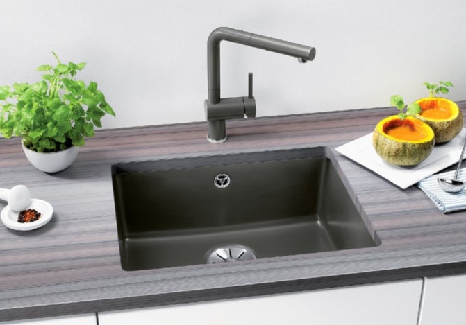 Мойка Blanco SUBLINE 500-U керамика отводная арматура InFino® фото 1 в Ростове-на-Дону