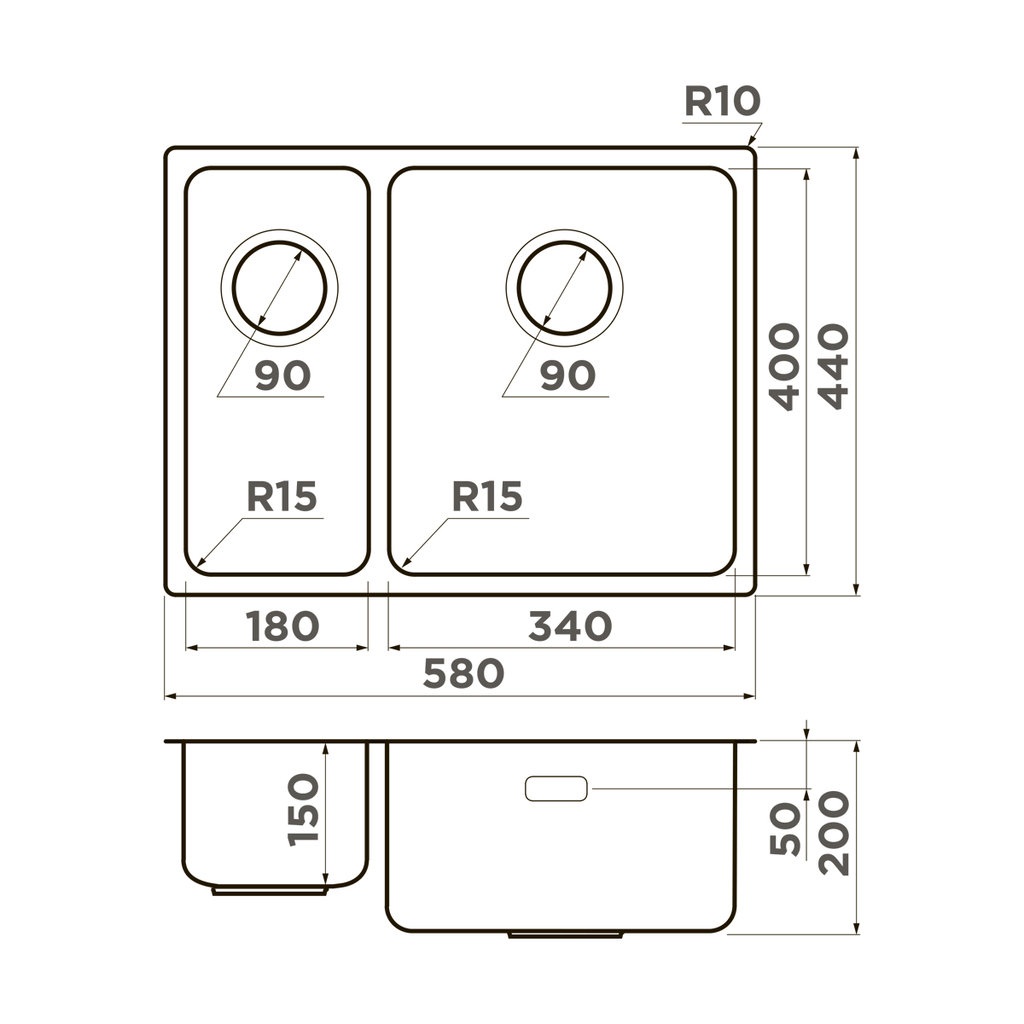 Кухонная мойка OMOIKIRI Tadzava 58-2-U/IN-R ULTRA 15 (арт.4997117) фото 2 в Ростове-на-Дону