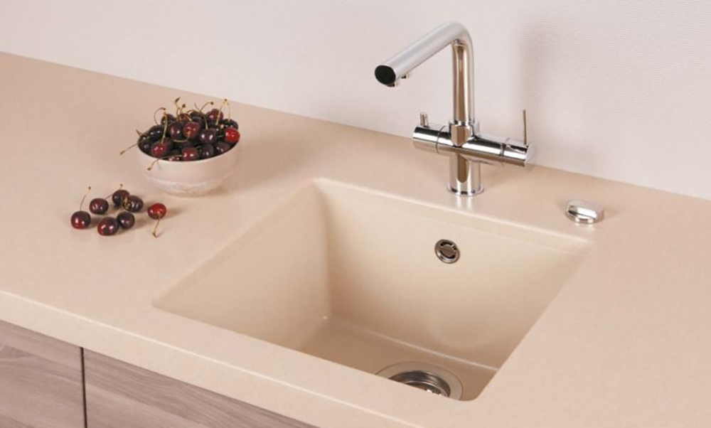 Мойка SCHOCK  Quadro 50 Cristalite 450x430 (подстольный монтаж) баварский камень фото 2 в Ростове-на-Дону