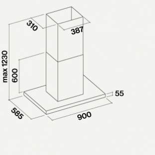 Вытяжка Falmec Lumina 90 Glass Black island (NRS) фото 2 в Ростове-на-Дону