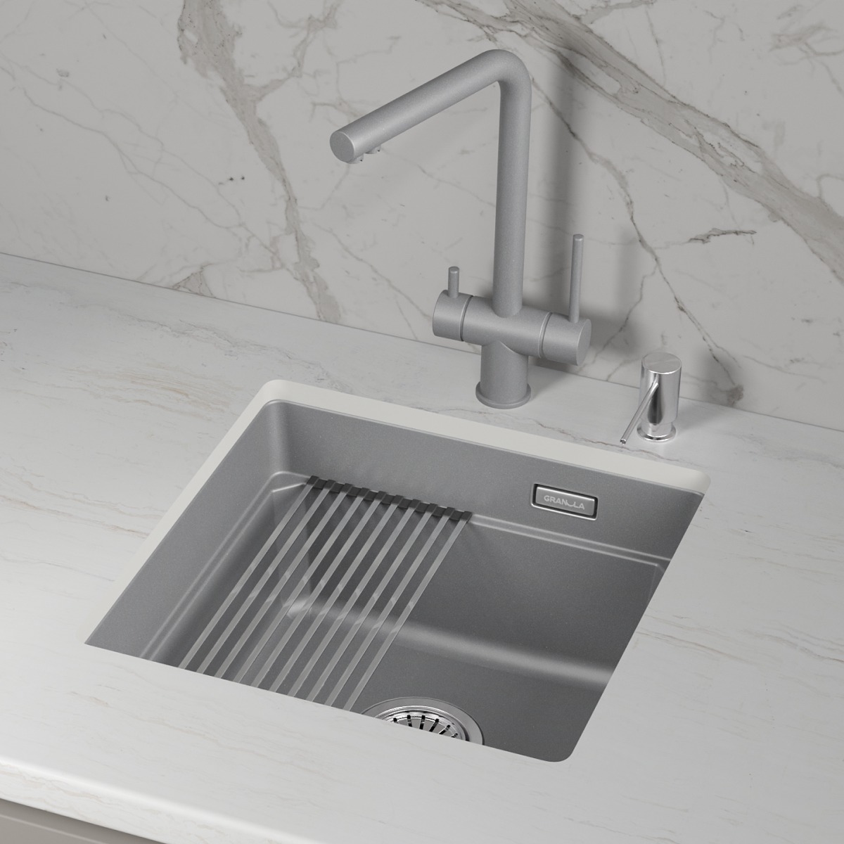 Мойка GRANULA Kitchen Space 4501iU, АЛЮМИНИУМ фото 3 в Ростове-на-Дону