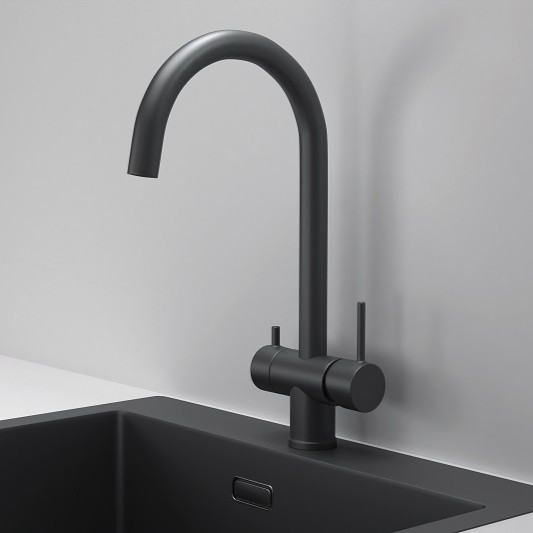 Смеситель GRANULA Kitchen Space 7104, ЧЕРНЫЙ МАТОВЫЙ фото 2 в Ростове-на-Дону