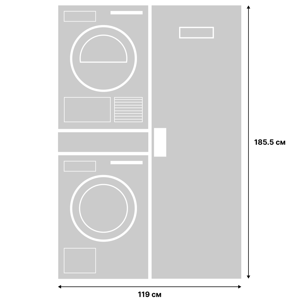 Asko Logic 22 (стиральная машина W4086C.T/3 + сушильная машина T408HD.T.P + сушильный шкаф DC7784 V.S + выдвижная полка HDB1153T) фото 2 в Ростове-на-Дону