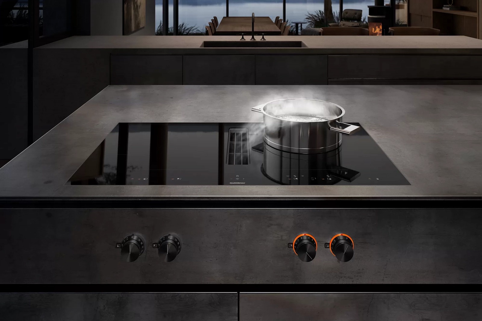 Индукционная стеклокерамич. панель с вытяжкой Gaggenau CV482105 фото 2 в Ростове-на-Дону