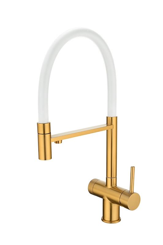 Смеситель Emar ЕС - 7024WHT PVD Golden в Ростове-на-Дону