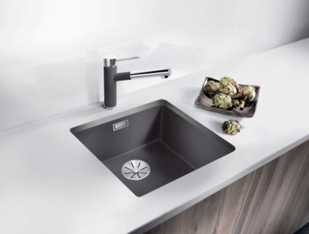Мойка Blanco SUBLINE 320-U SILGRANIT отводная арматура InFino® в Ростове-на-Дону
