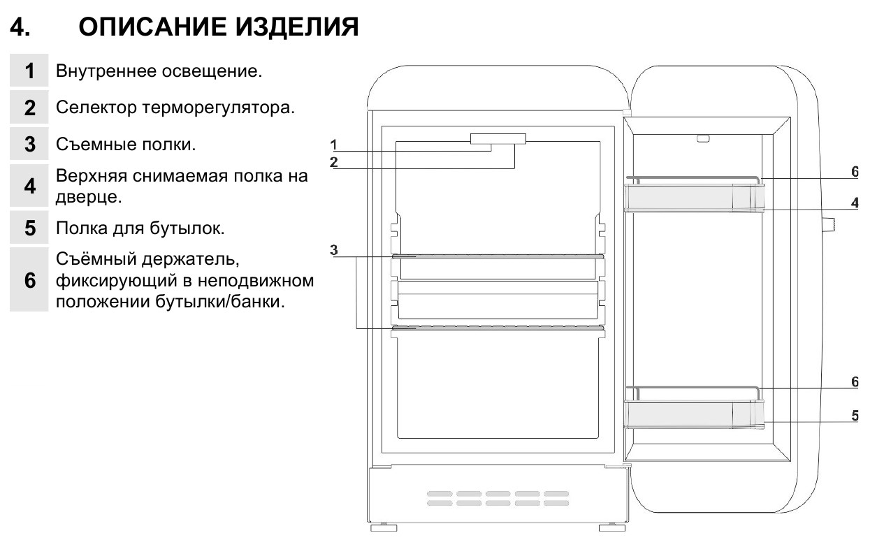 Мини-бар Smeg FAB5LCR6 фото 4 в Ростове-на-Дону