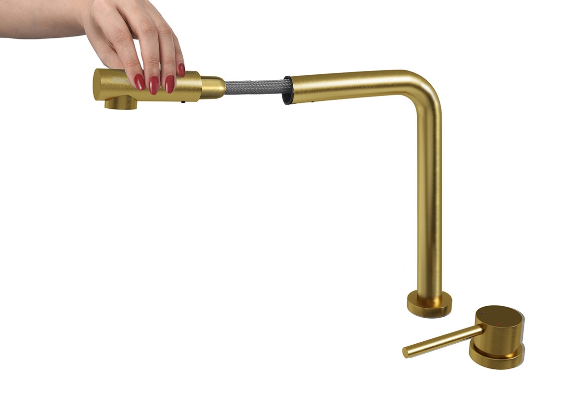 Смеситель Emar ЕС - 7027 PVD Golden фото 3 в Ростове-на-Дону