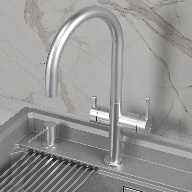 Смеситель GRANULA Kitchen Space 8274, НЕРЖ фото 3 в Ростове-на-Дону