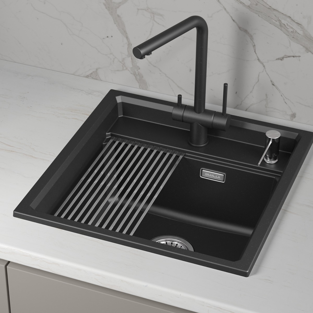 Мойка GRANULA Kitchen Space 5002i, ШВАРЦ фото 2 в Ростове-на-Дону